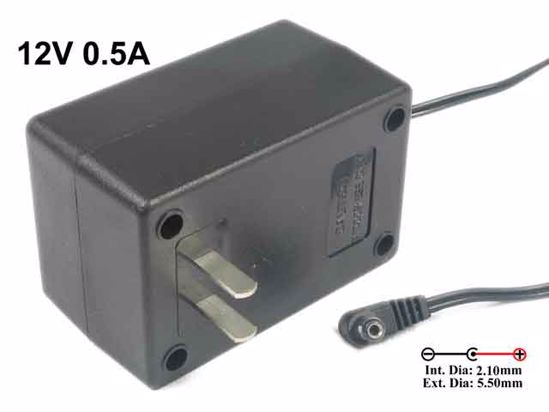 ACP Other Brand AC Adapter 5V-12V 12V 0.5A, 5.5/2.1mm, US 2-Pin, New, 12