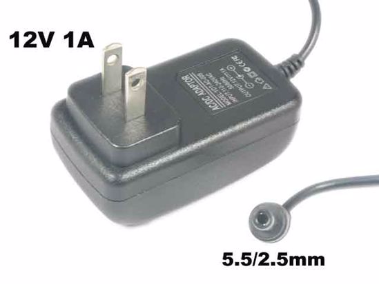 ACP Other Brand AC Adapter 5V-12V 12V 1A, 5.5/2.5mm, US 2-Pin, New, 19