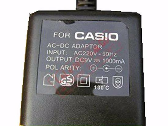 ACP For Casio AC Adapter 5V-12V 9V 1A, 5.5/2.1mm, US 2-Pin, Int. V-, New, 35