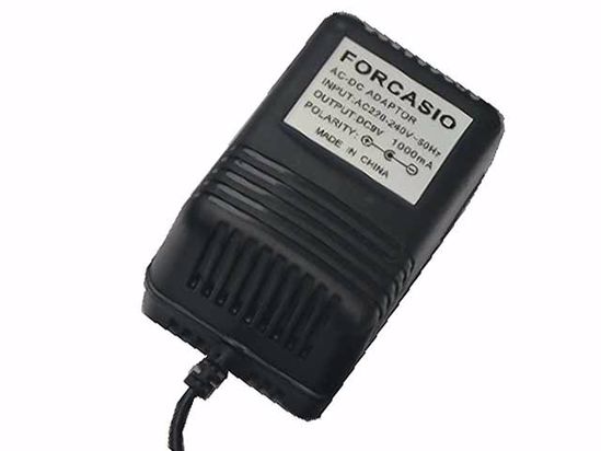 ACP For Casio AC Adapter 5V-12V 9V 1A, 5.5/2.1mm, US 2-Pin, Int. V-, New, 36