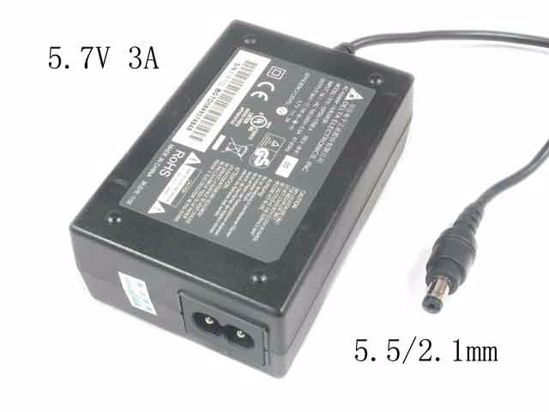 Delta Electronics DPSN-17BB AC Adapter 5V-12V 5.7V 3A, 5.5/2.1mm, 2-Prong, New