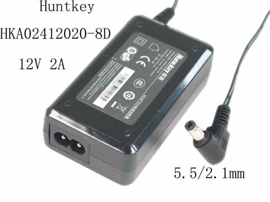 Huntkey HKA02412020-8D AC Adapter 5V-12V 12V 2A, 5.5/2.1mm, 2-Prong, New