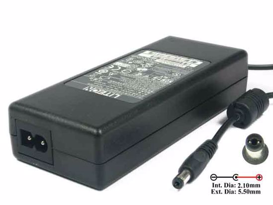 LITE-ON PA-1600-2-ROHS AC Adapter 5V-12V 12V 5A, 5.5/2.1mm, 2-Prong