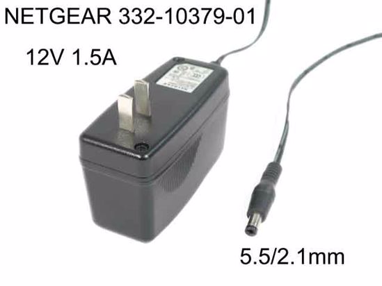 NETGEAR 332-10379-01 AC Adapter 5V-12V 12V 1.5A, 5.5/2.1mm, US 2-Pin, New