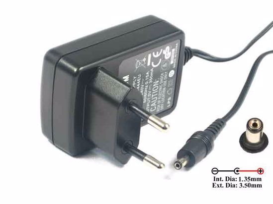 Other Brands Salom AC Adapter 5V-12V 5V 0.35A, 3.5/1.35mm, EU 2-Pin, New