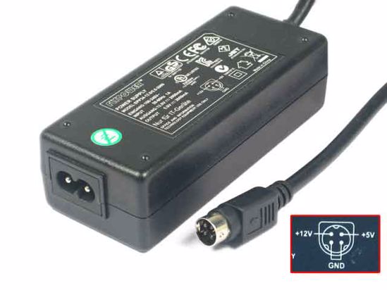 Other Brands SPP34-12.0/5.0-2000 AC Adapter 5V-12V 12V 2A, 5V 2A, 4P, P1=5V, P4=12V, 3-P