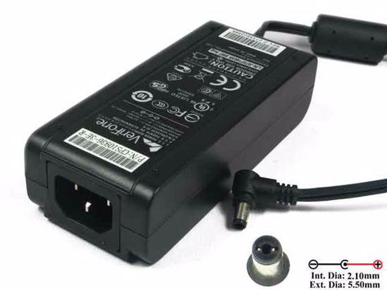 VeriFone CPS10936-3F-R AC Adapter 5V-12V 9V 4A, 5.5/2.5mm, C14 , New