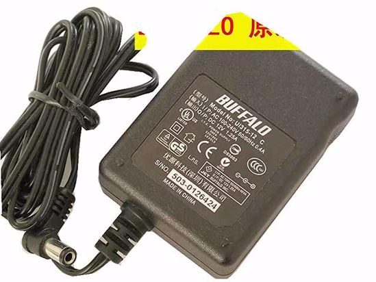 Buffalo UI315-12 C AC Adapter 5V-12V 12V 1.25A, 5.5/2.5mm, 2-Prong, New