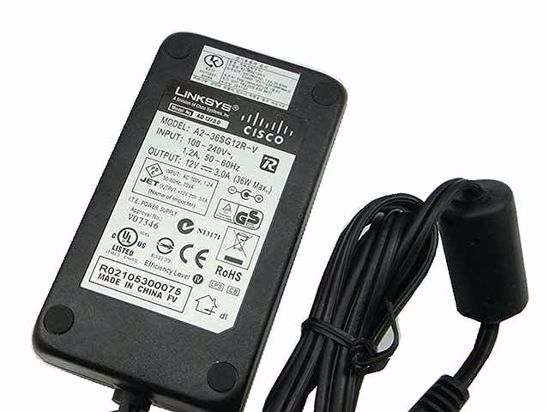 Cisco A2-36SG12R-V AC Adapter 5V-12V 12V 3A, 5.5/2.1mm, C14, New