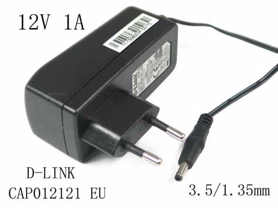 D-Link CAP012121CN AC Adapter 5V-12V 12V 1A, Barrel 3.5/1.35mm, EU 2-Pin Plug