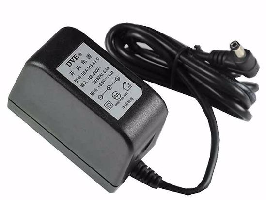 DVE DSA-S15-03 AC Adapter 5V-12V 3.3V 3A, 5.5/2.5mm, US 2-Pin, New