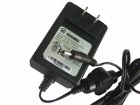 Other Brands kingwall AC Adapter 5V-12V 12V 1.5A, 3.5/1.35mm, US 2-Pin, New