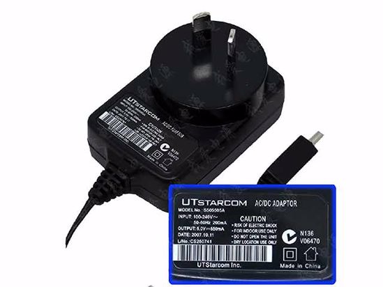 Other Brands UT Starcom AC Adapter 5V-12V 5V 0.55A, Rectangular Tip,AU 2-Pin, New