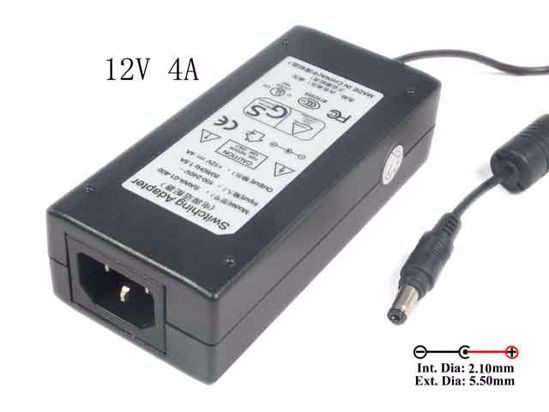 ACP OEM Power AC Adapter 5V-12V 12V 4A, Barrel 5.5/2.1mm, IEC C14