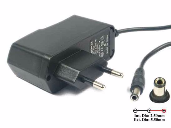 ACP Other Brand AC Adapter 5V-12V 9V 1A, 5.5/2.5mm, EU 2-Pin, New,