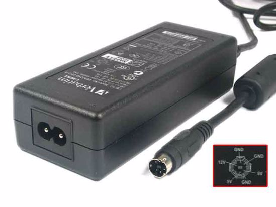 Other Brands Verbatim AC Adapter 5V-12V 12V 1.5A, 5V 1.5A, 5-P, P1 2=5V P3=12V, 2-Pr, Ne