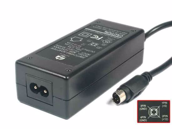 Honor ADS-1234TAAA AC Adapter 5V-12V 12V 2A, 5V 2A, 4P, P1=5V, P4=12V, 2-Prong, New