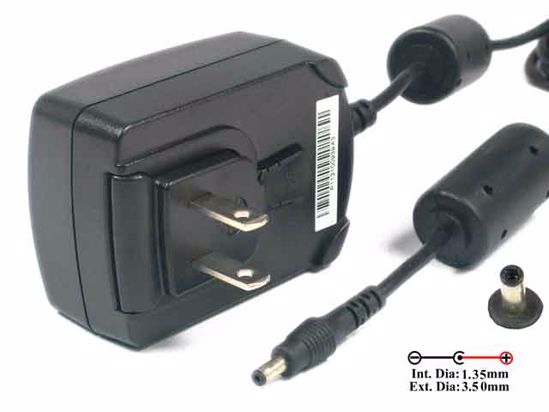 PHIHONG PSA15R-050 AC Adapter 5V-12V 5V 3A, 3.5/1.35mm, US 2-Pin Plug, New