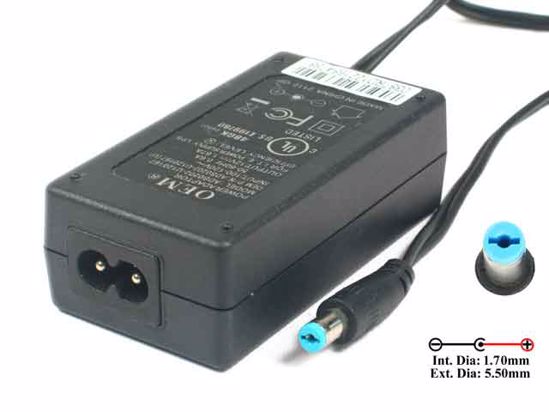 ACP OEM Power AC Adapter 5V-12V 12V 1.67A, 5.5/1.7mm, 2-Prong, New, 120V only