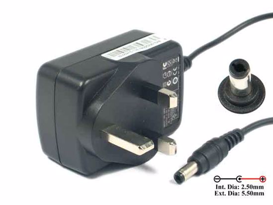 HJC HAPU05B3 AC Adapter 5V-12V 5V 3A, 5.5/2.5mm, UK 3-Pin Plug, New