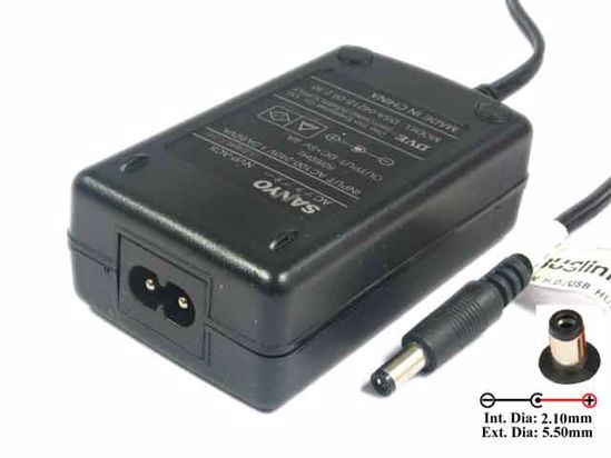 Sanyo NVP-AC8 AC Adapter 5V-12V 5V 6A, Barrel 5.5/2.1mm, 2-Prong