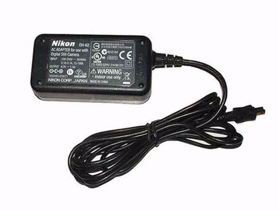 Nikon EH-62 AC Adapter 5V-12V 4.2V 1.5A, Tip, 2-Prong