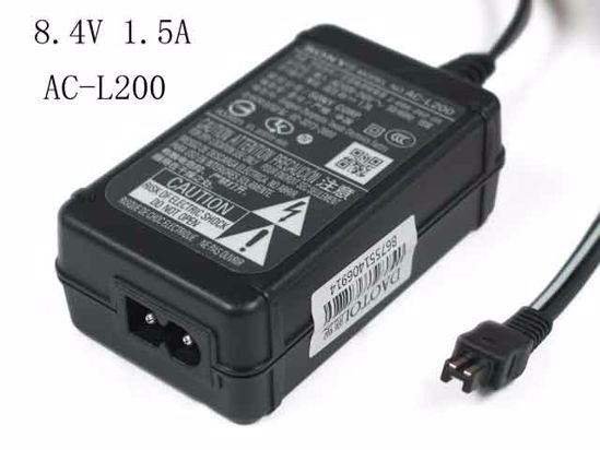 Sony Common Item (Sony) AC Adapter 5V-12V AC-L200, 8.4V 1.5A, Rectangular Tip, 2-Prong