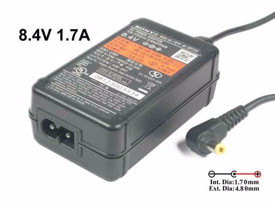 Sony Common Item (Sony) AC Adapter 5V-12V AC-DPF200, 8.4V 1.7A, Barrel 4.8/1.7mm, 2-Pron