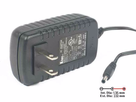 Other Brands Ktec AC Adapter 5V-12V 12V 2A, 3.5/1.35mm, US 2-Pin Plug, New