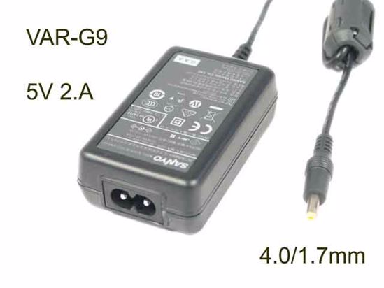 Other Brands Sanyo Denki AC Adapter 5V-12V VAR-G9, 5V 2.A 10W, Barrel 4.0/1.7mm, 2-Prong