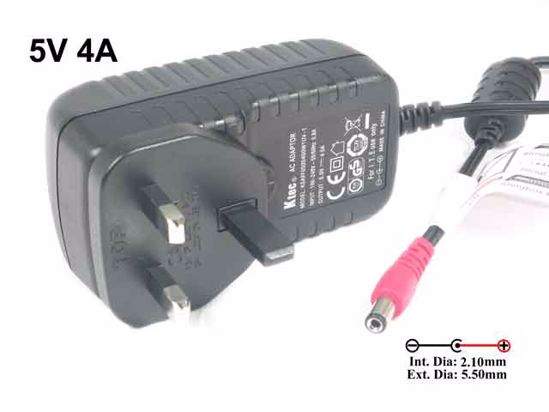 Other Brands Ktec AC Adapter 5V-12V KSAFF0500400W1UV-1, 5V 4A, Barrel 5.5/2.1mm,UK 2-P