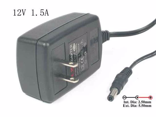 ACP OEM Power AC Adapter 5V-12V 12V 1.5A, 5.5/2.5mm US 2-Pin, New