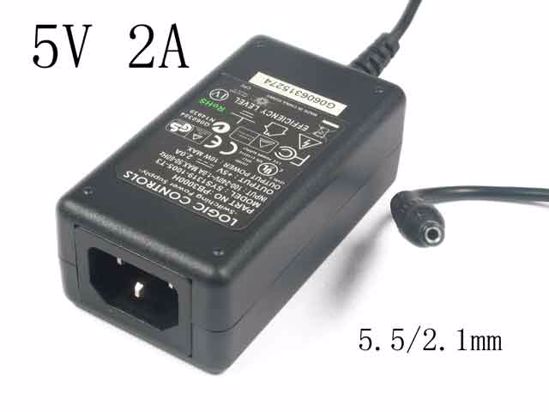 Logic Control SYS1319-1005-T3 AC Adapter 5V-12V 5V 2A, 5.5/2.1mm, C14, New