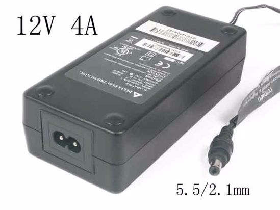 Delta Electronics EADP-48GB AC Adapter 5V-12V 12V 4A, Barrel 5.5/2.1mm, 2-Prong