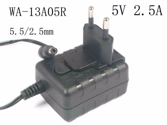 APD / Asian Power Devices WA-13A05R AC Adapter 5V-12V 5V 2.5A 12.5W, Barrel 5.5/2.5mm, E