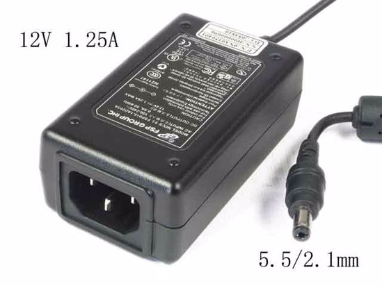 FSP Group Inc FSP015-1AD203A AC Adapter 5V-12V 12V 1.25A, 5.5/2.1mm, C14