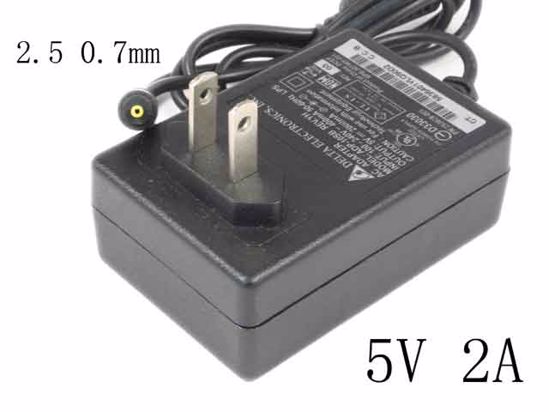 Delta Electronics ADP-10SB AC Adapter 5V-12V 5V 2A, 2.5 0.7mm, US 2-Pin Plug