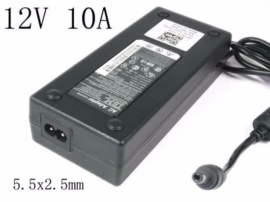 LITE-ON PA-1210-089 AC Adapter 5V-12V 12V 10A, 5.5x2.5mm, 2-Prong, New