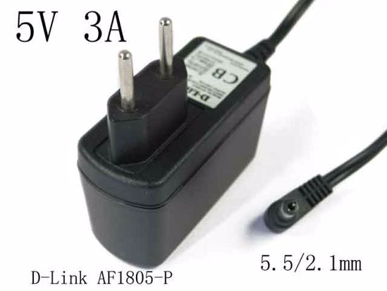 D-Link AF1805-P AC Adapter 5V-12V 5V 3A, Barrel 5.5/2.1mm, EU 2-Pin Plug