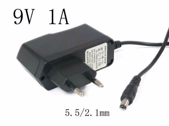 Other Brands AAVD AC Adapter 5V-12V HCY-6888, 9V 1A, Barrel 5.5/2.1mm, EU 2-Pin Plug