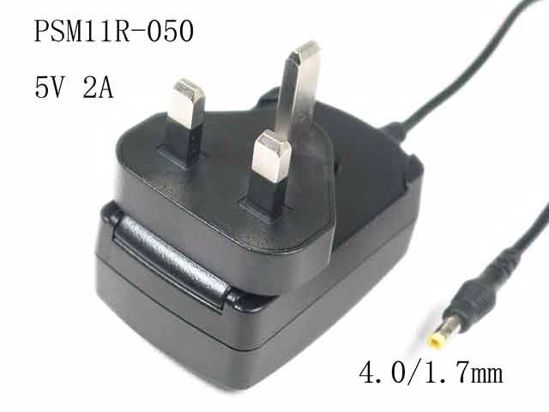 PHIHONG PSC11R-050 AC Adapter 5V-12V 5V 2A, Barrel 4.0/1.7mm, UK 3-Pin Plug, New