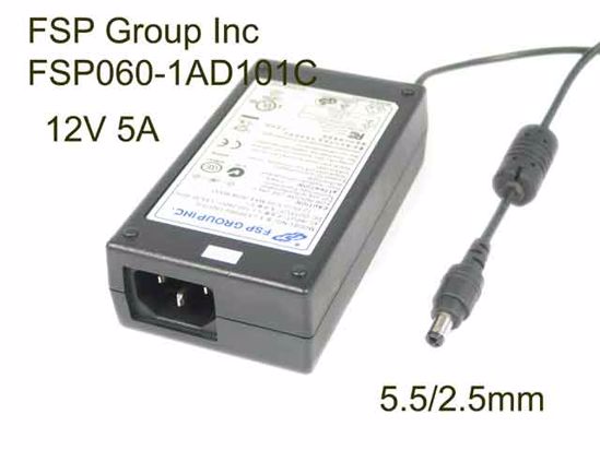 FSP Group Inc FSP060-1AD101C AC Adapter 5V-12V 12V 5A, Barrel 5.5/2.5mm, IEC C14