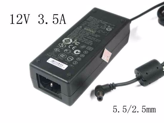 HJC HASU11FB AC Adapter 5V-12V 12V 3.5A, Barrel 5.5/2.5mm, IEC C14