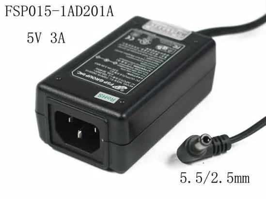 FSP Group Inc FSP015-1AD201A AC Adapter 5V-12V 5V 3A, Barrel 5.5/2.5mm, IEC C14, New