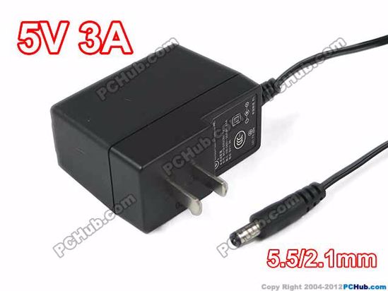 LEI / Leader MU18-D050300-A2 AC Adapter 5V-12V 5V 3A, 5.5/2.1mm, US 2-Pin Plug