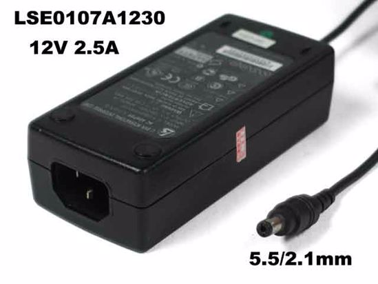 Li Shin LSE0107A1230 AC Adapter 5V-12V 12V 2.5A, Barrel 5.5/2.1mm, IEC C14