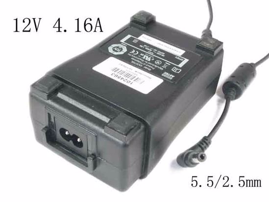 ASTEC AA24750L AC Adapter 5V-12V 12V 4.16A, Barrel 5.5/2.5mm, 2-Prong