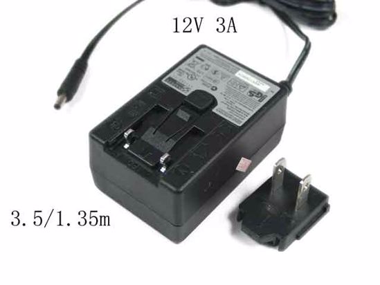 APD / Asian Power Devices WA-36C12R AC Adapter 5V-12V 12V 3A, 3.5/1.35mm, US 2P