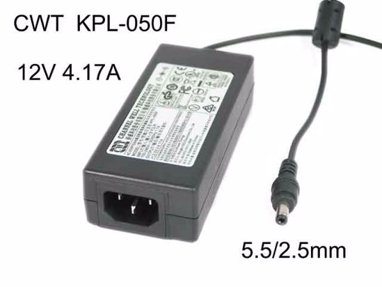 CWT / Channel Well Technology KPL-050F AC Adapter 5V-12V 12V 4.17A, Barel 5.5/2.5mm, IEC