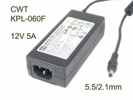 CWT / Channel Well Technology KPL-060F AC Adapter 5V-12V 12V 5A, 5.5/2.1mm, C14